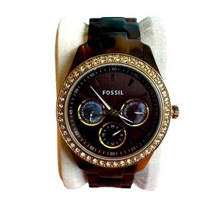 Fossil Stella Multifunction Tortoise Resin Watch